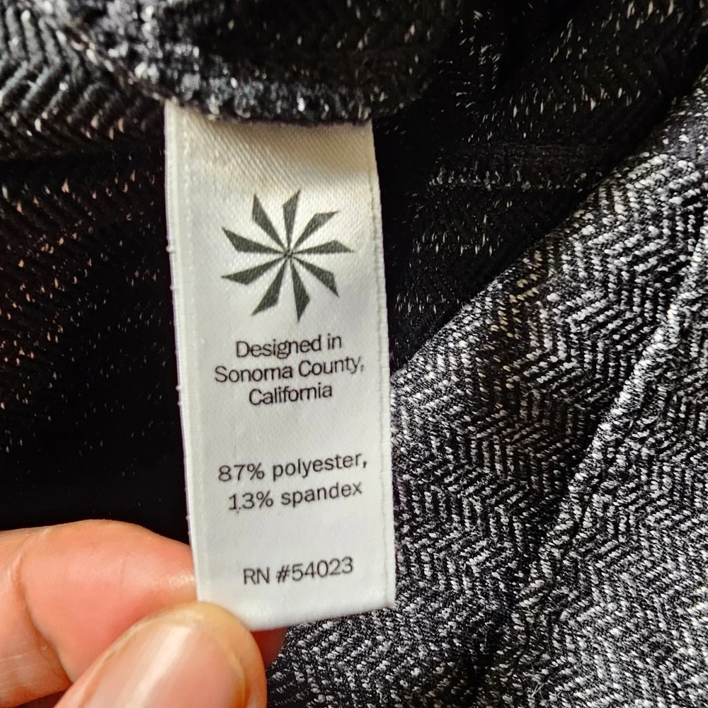 Athleta High Rise Herringbone Tight Leggings Womens MT Grey Black S/349156